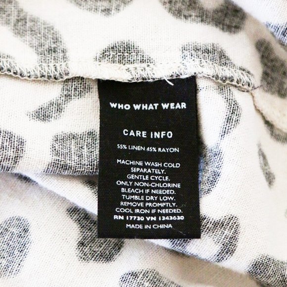 Who What Wear Linen Blend Leopard Animal Flutter Sleeves Tiered Midi Dress XXL - Picture 12 of 16